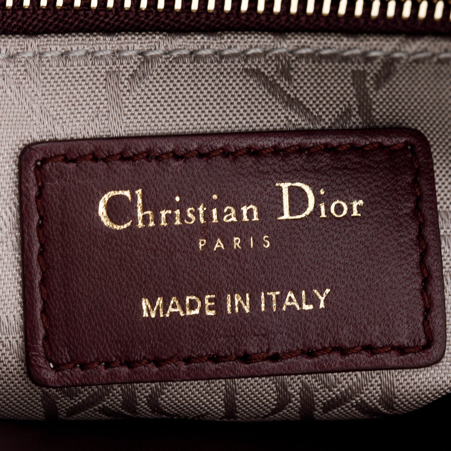 Christian Dior Burgundy Cannage Leather Small Lady Dior Bag