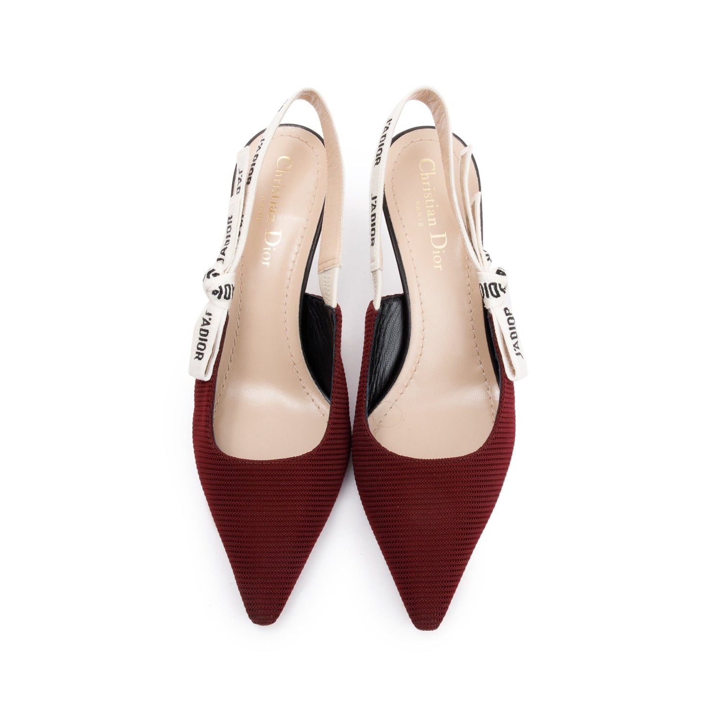 Christian Dior Burgundy Technical Fabric J'Dior Slingback Pump, Size 38