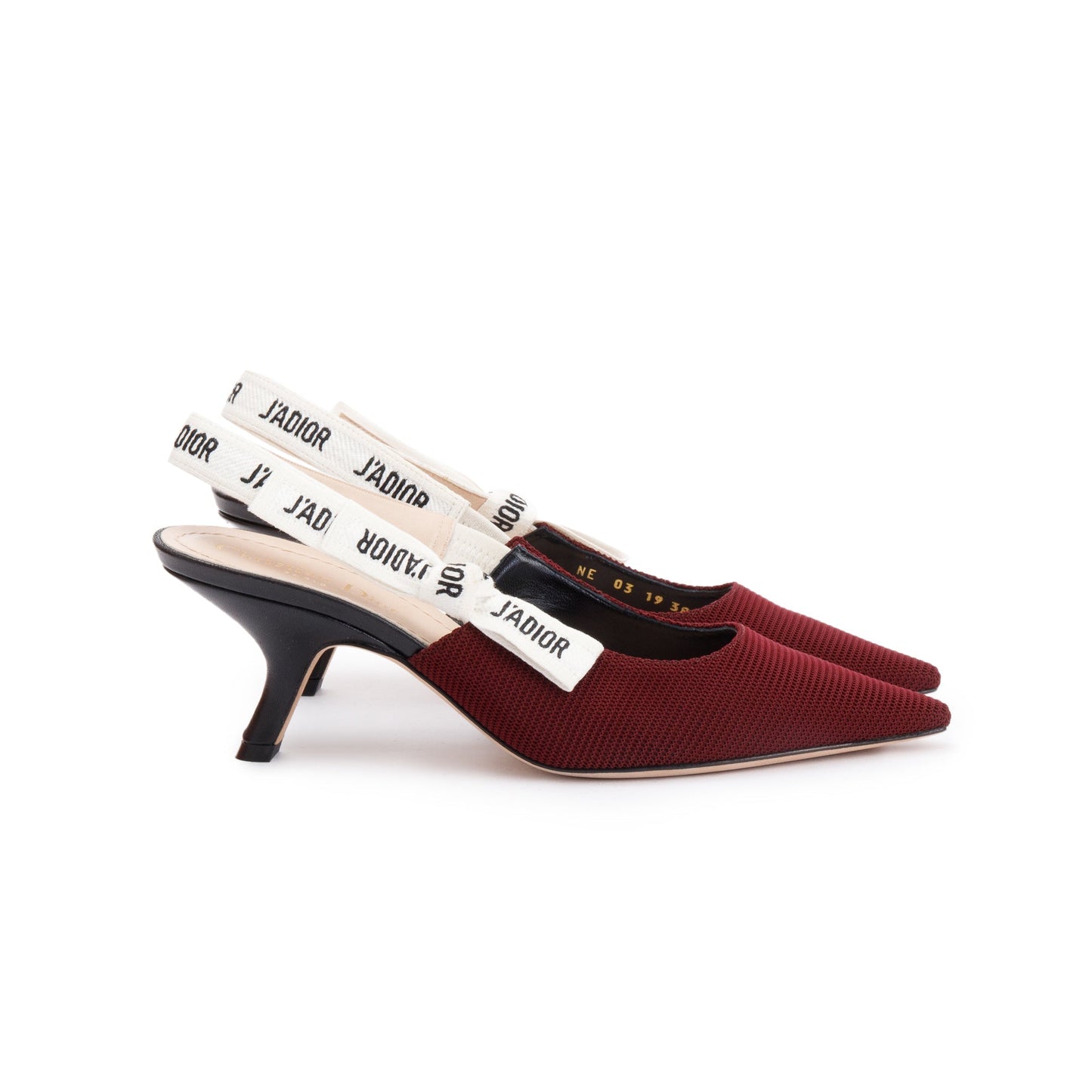 Christian Dior Burgundy Technical Fabric J'Dior Slingback Pump, Size 38