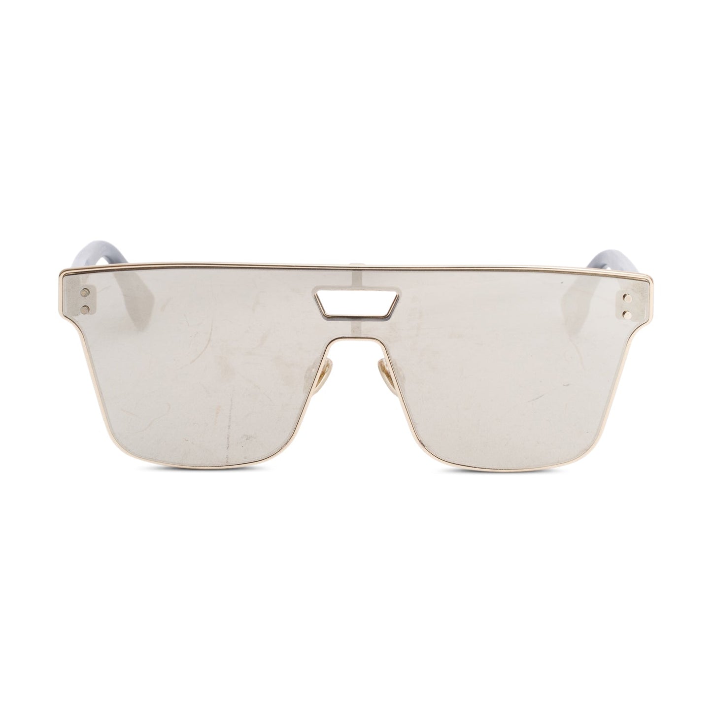 Christian Dior Gold Tone Metal Diorizon 1 Shield Mirror Sunglasses