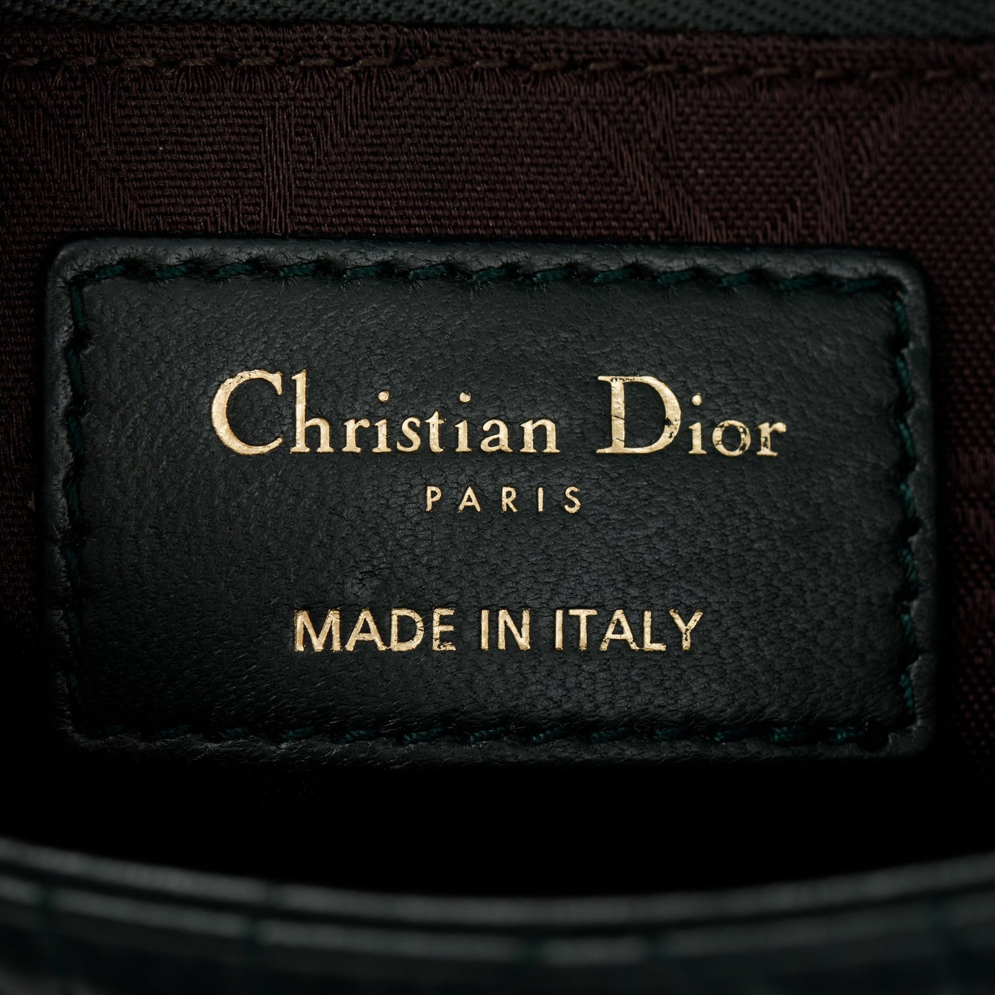 Christian Dior Green Cannage Lambskin Leather Small Lady Dior My Abcdior Bag