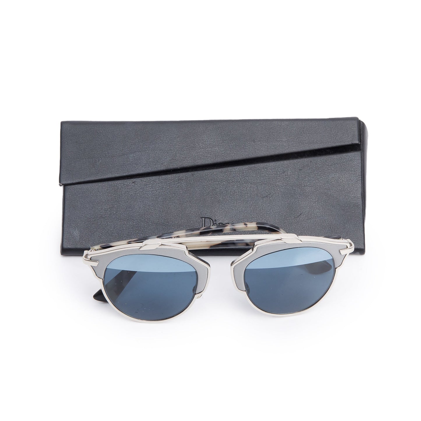 Christian Dior Grey Havana Acetate SoReal Mirrored Sunglasses