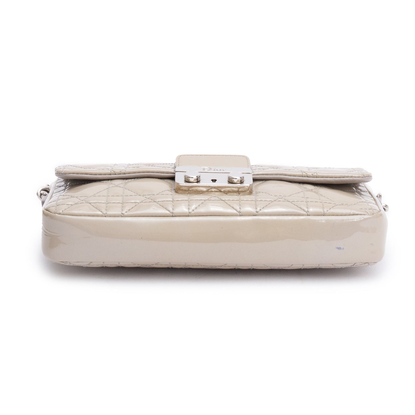 Christian Dior Grey Patent Cannage Miss Dior Promenade Pouch