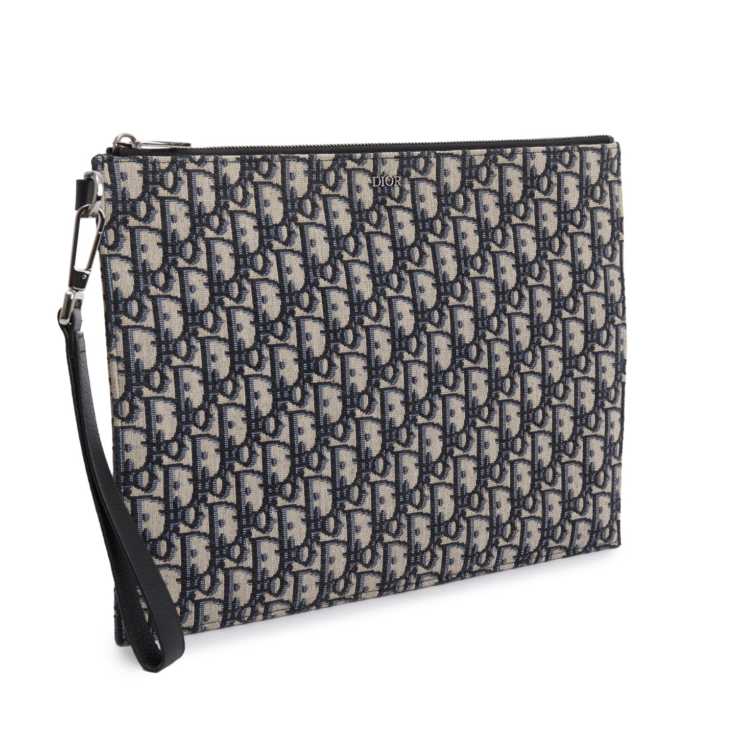 Christian Dior Homme 2020 Beige & Black Oblique Jacquard A4 Pouch
