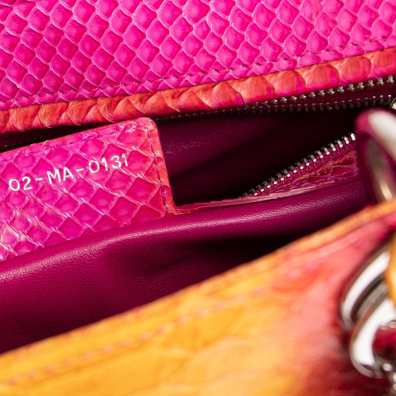 Christian Dior Large Ombre Python Lady Dior Bag