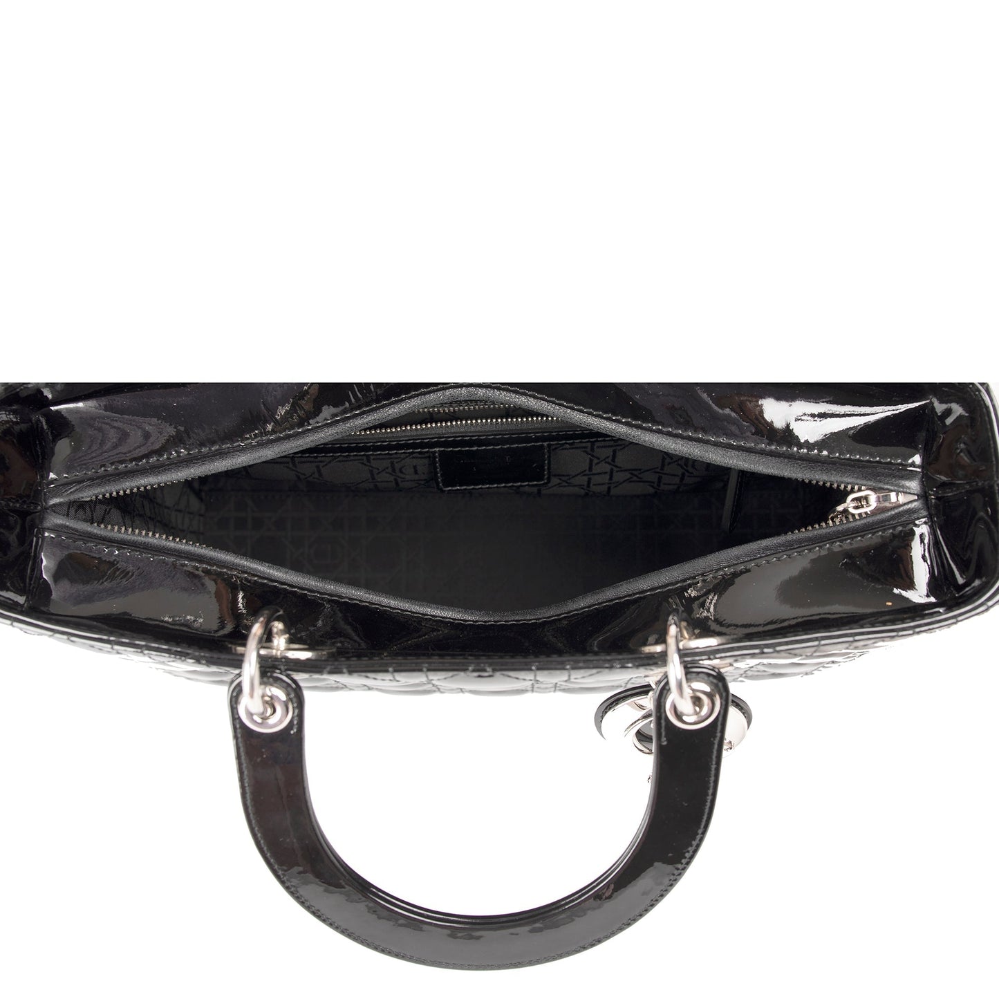 Christian Dior Large Patent Leather Lady Dior Bag