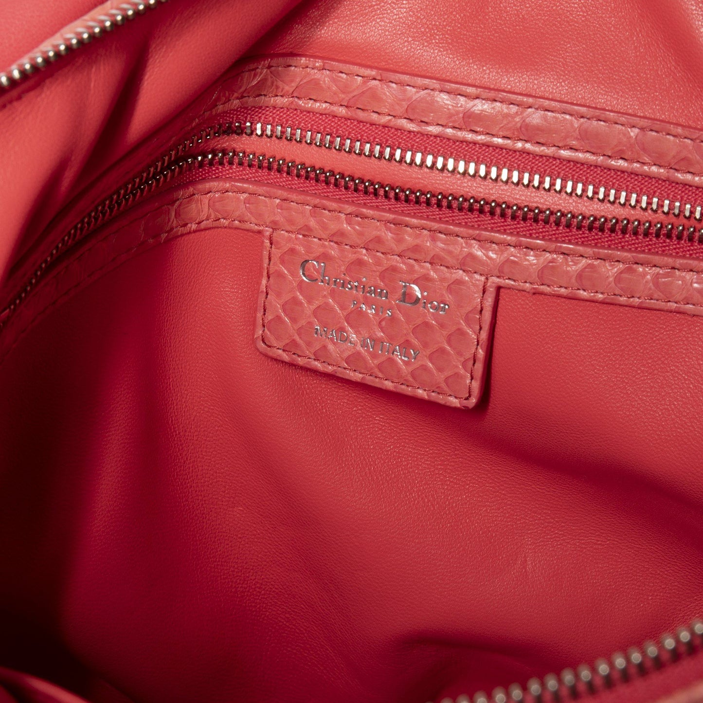 Christian Dior Limited Edition Canvas and Python Granville Bag
