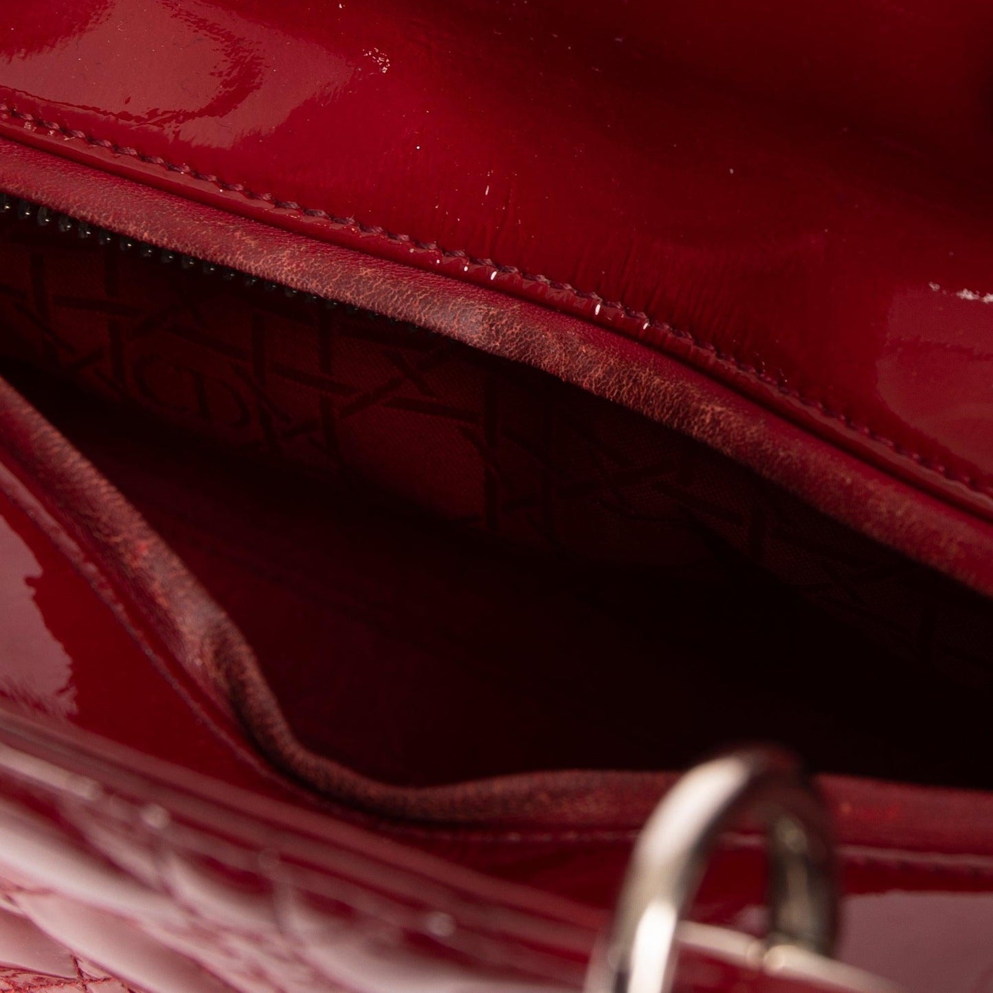 Christian Dior Medium Patent Leather Lady Dior Bag