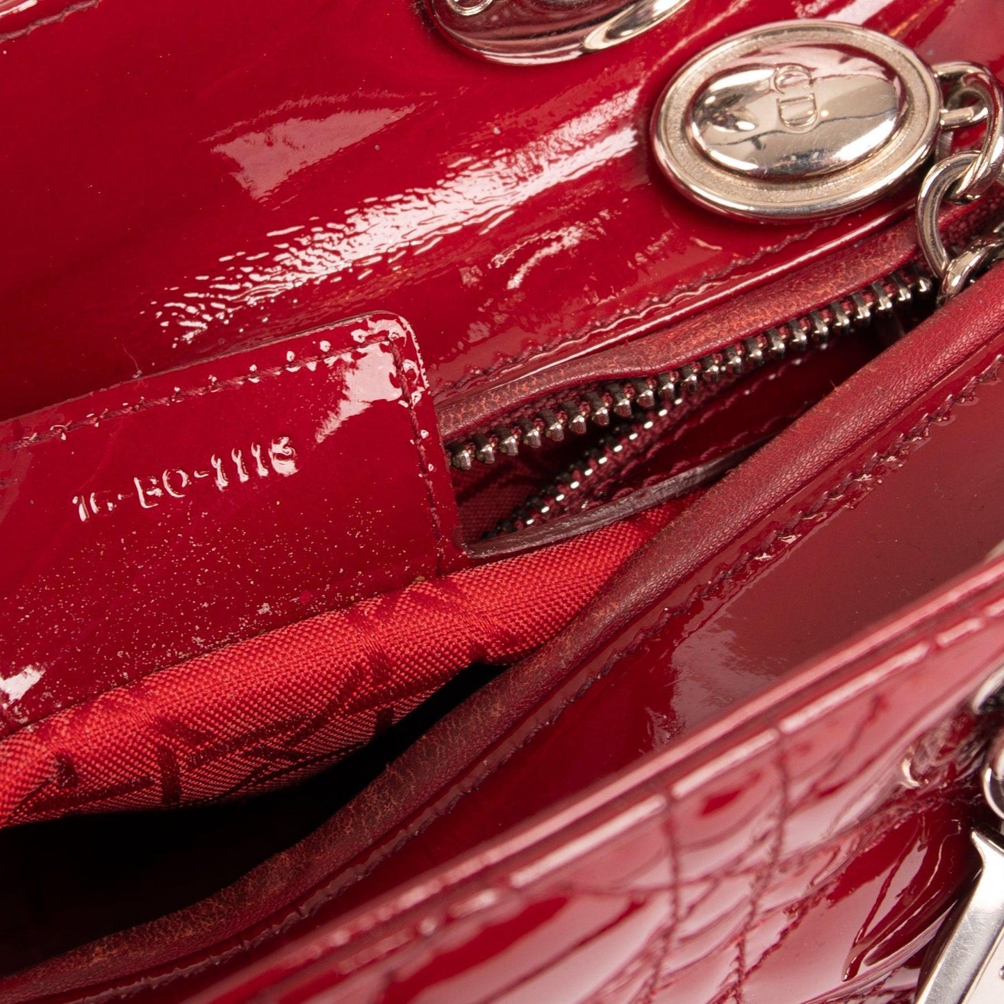 Christian Dior Medium Patent Leather Lady Dior Bag