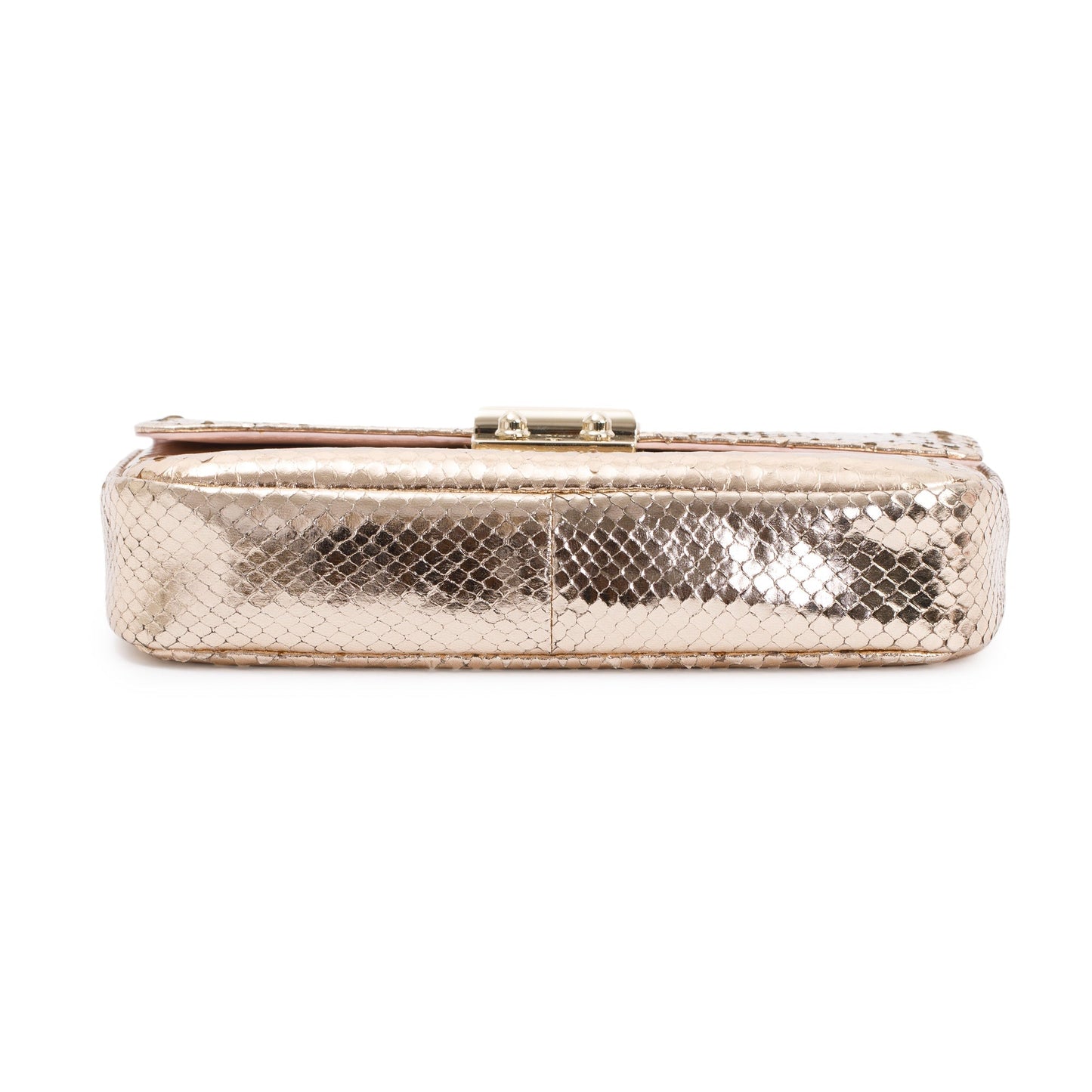 Christian Dior Metallic Gold Python Miss Dior Promenade Wallet on Chain