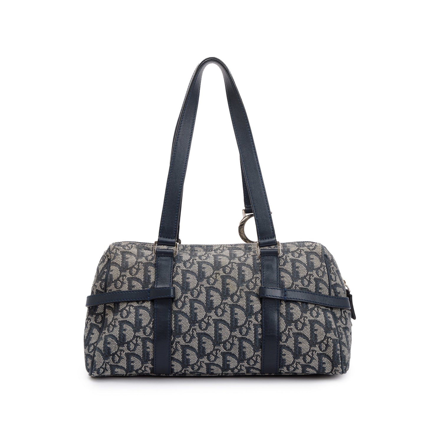 Christian Dior Navy Diorissimo Logo Charms Boston Bag