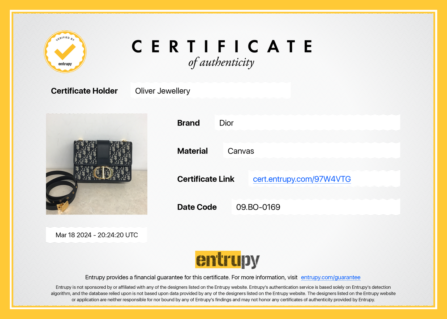 Christian Dior Navy Oblique 30 Montaigne Bag