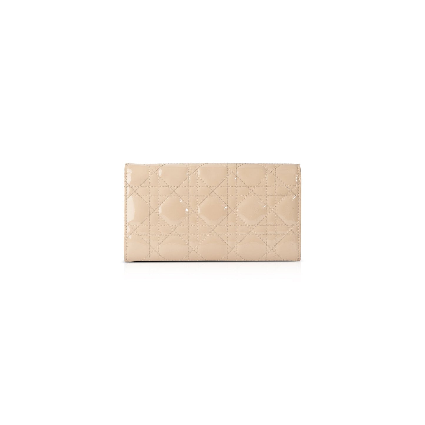 Christian Dior Patent Cannage Lady Dior Chain Wallet