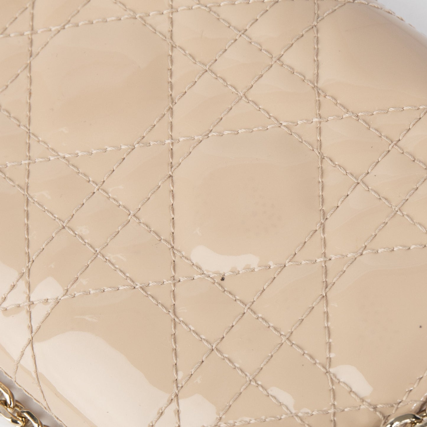 Christian Dior Patent Cannage Lady Dior Chain Wallet