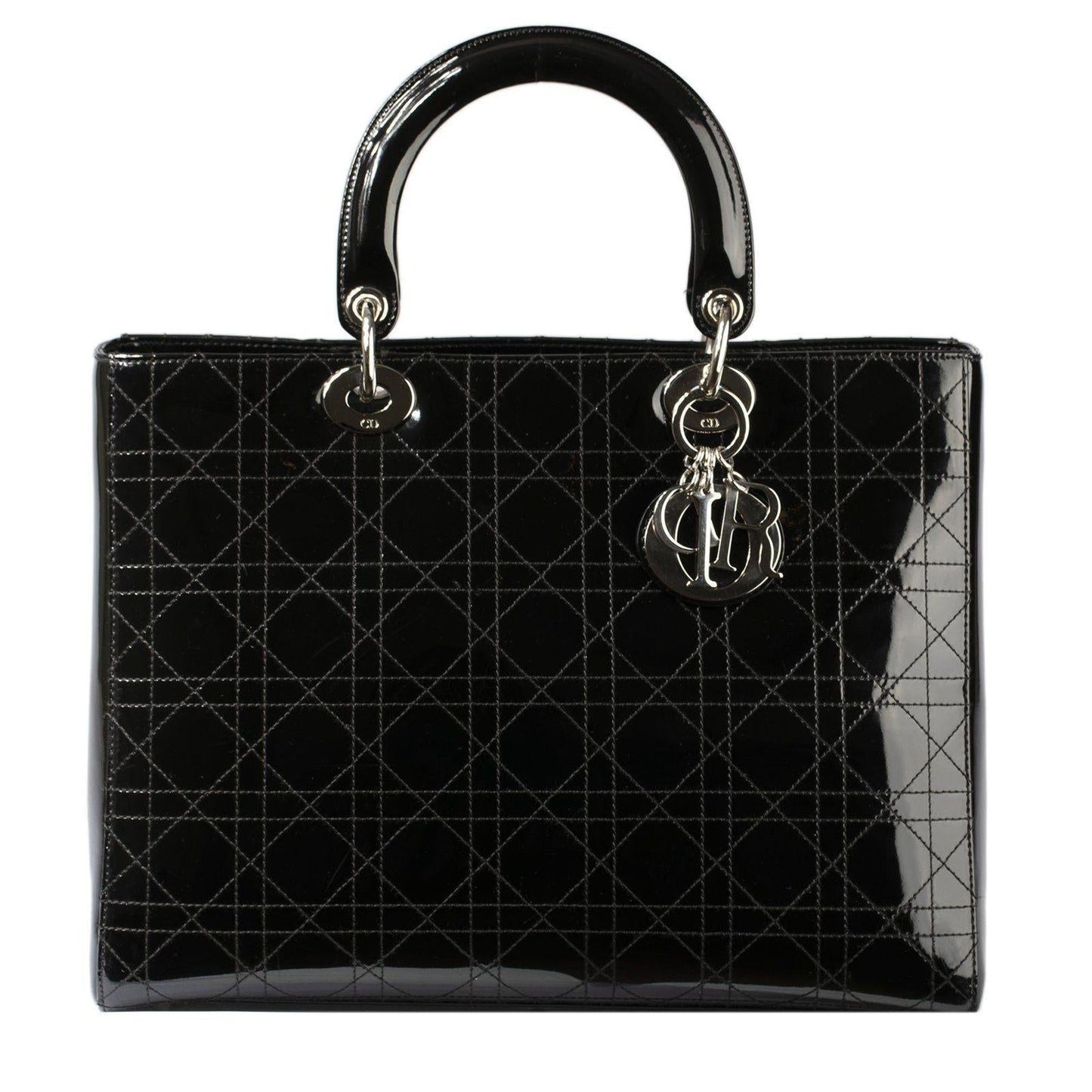 Christian Dior Patent Large Lady Dior Bag