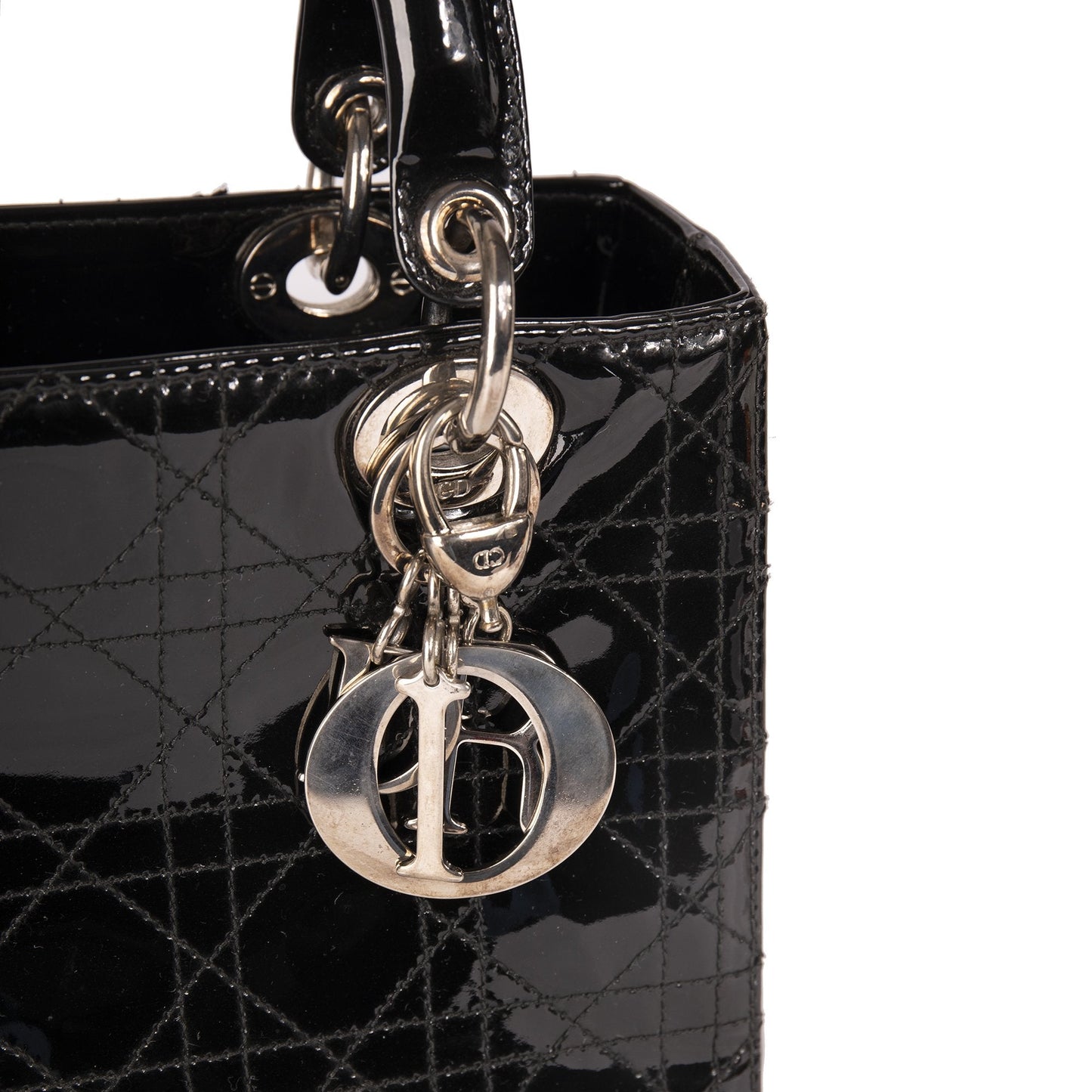 Christian Dior Patent Leather Medium Lady Dior Bag