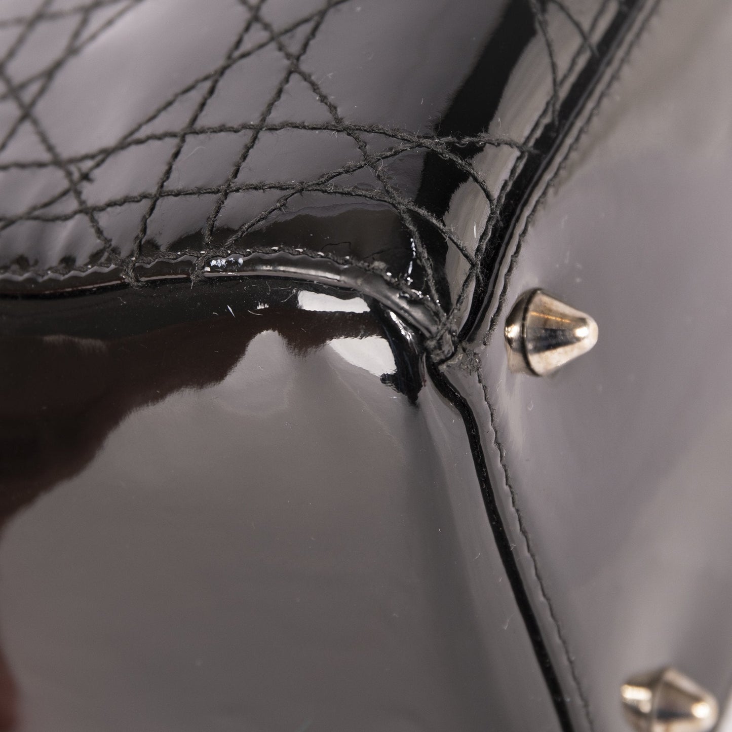 Christian Dior Patent Leather Medium Lady Dior Bag