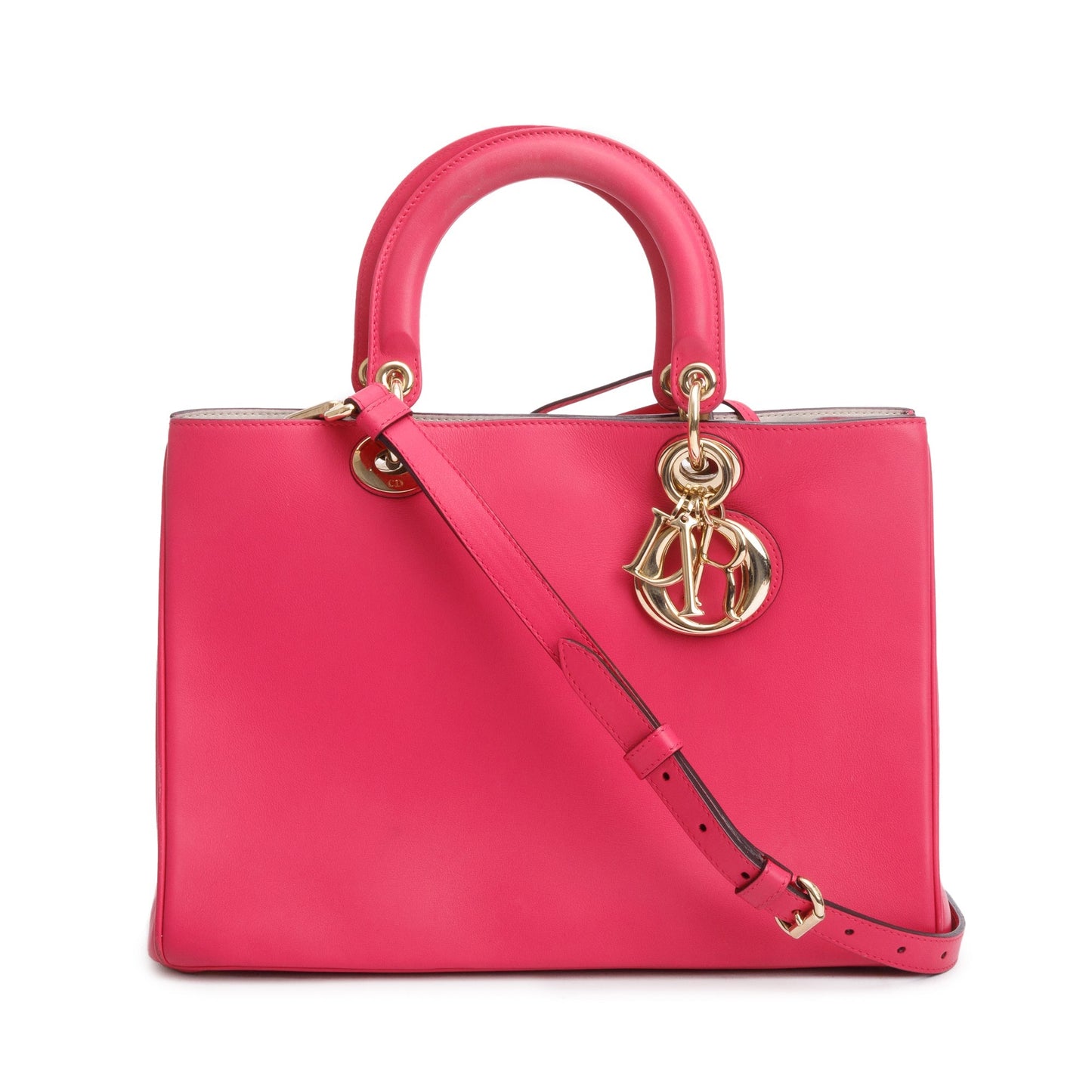 Christian Dior Pink Calfskin Leather Medium Diorissimo Tote