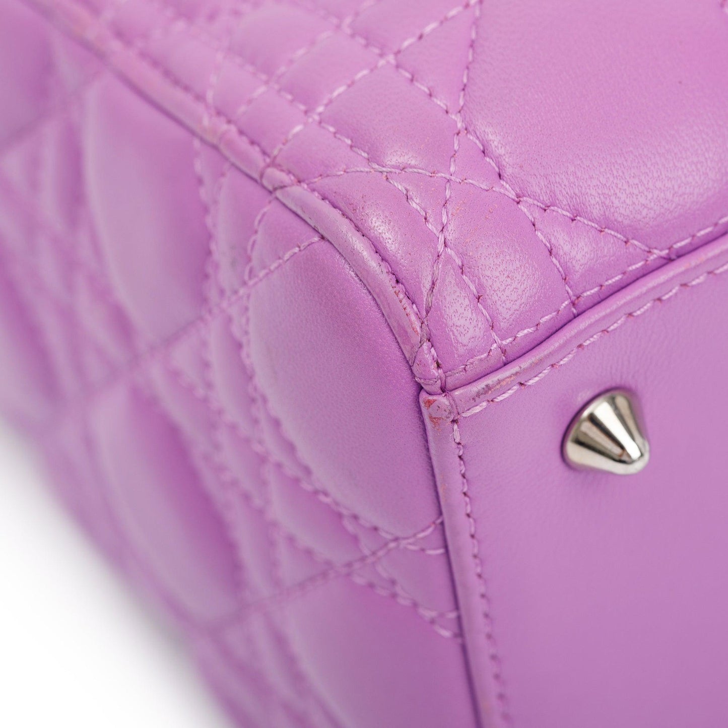 Christian Dior Purple Cannage Lambskin Leather Medium Lady Dior Bag