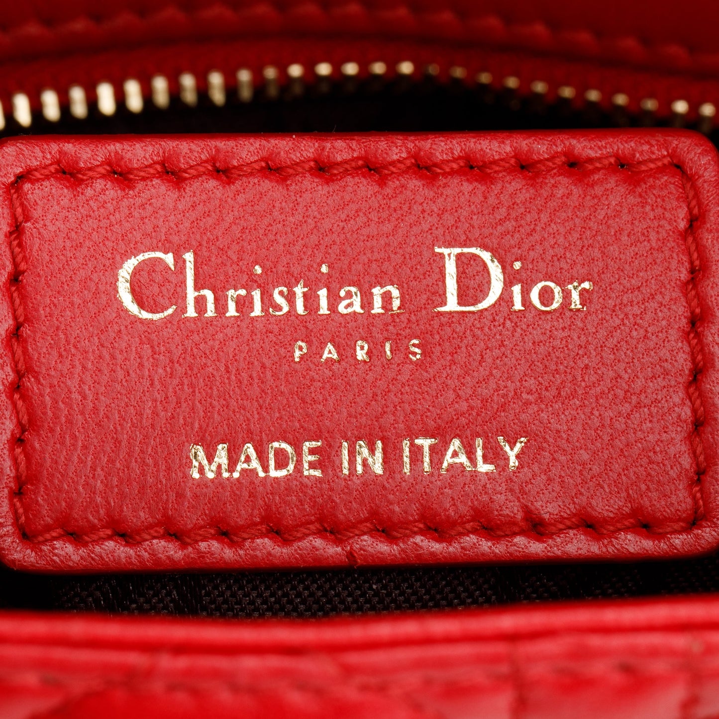 Christian Dior Red Cannage Lambskin Leather Small Lady Dior My AbCDior Bag