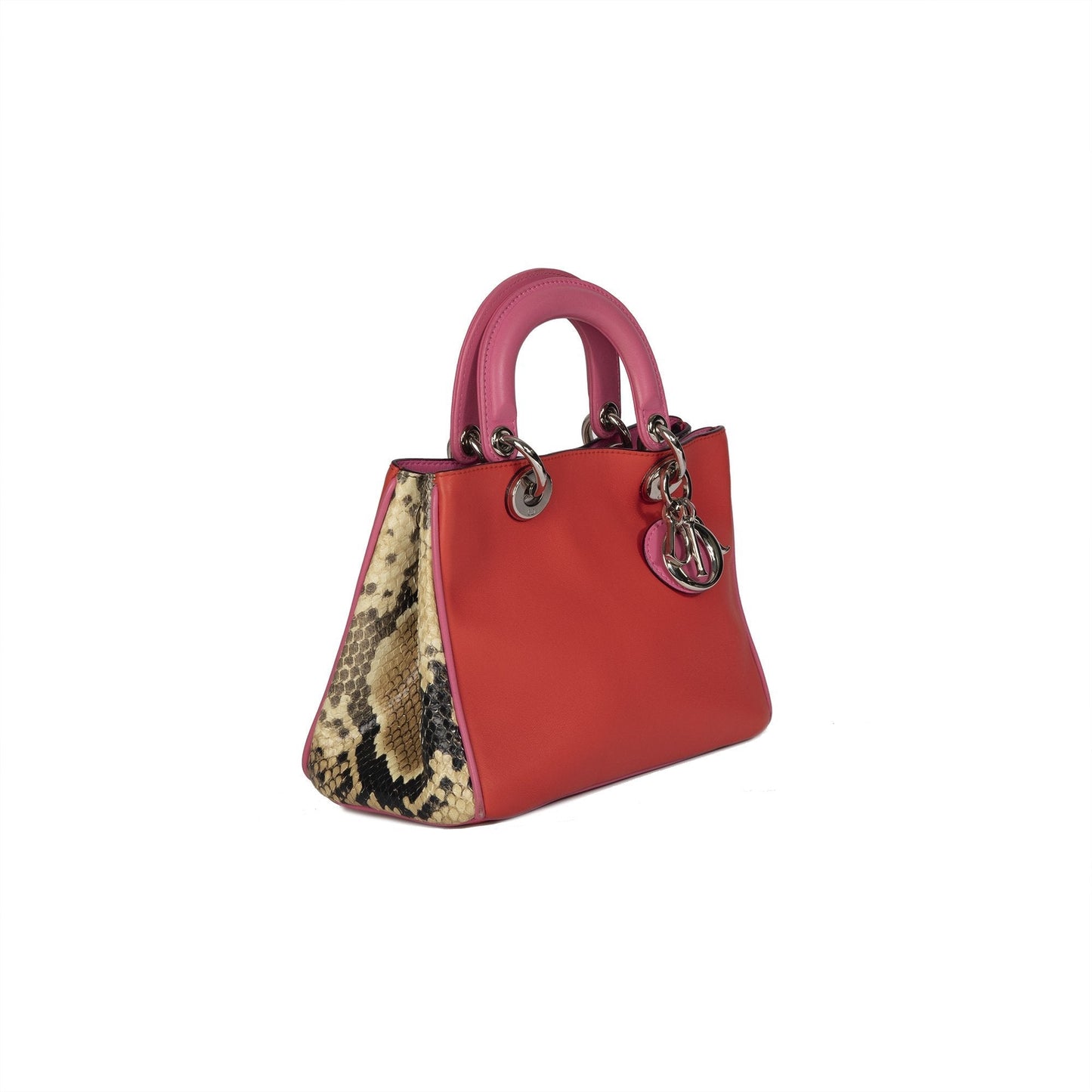 Christian Dior Small Python Trimmed Diorissimo Tote