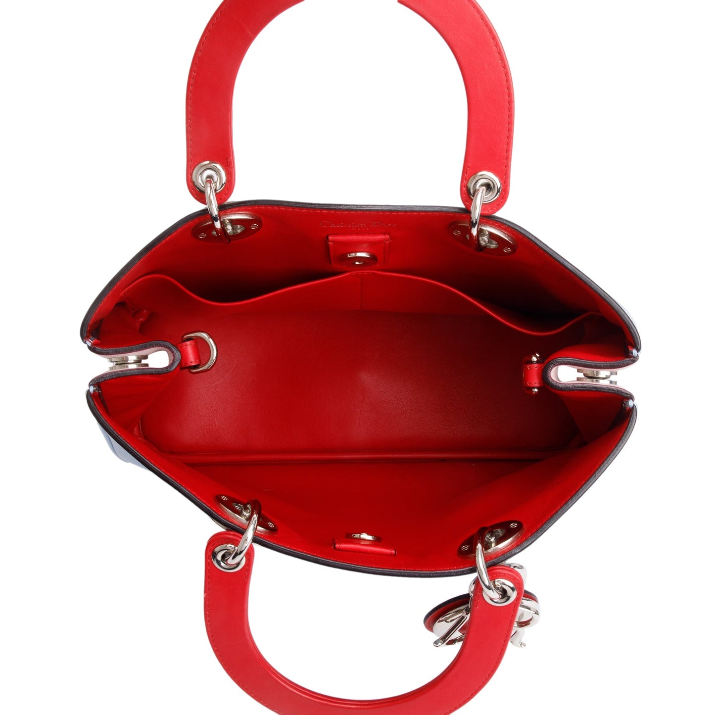 Christian Dior Tricolor Calfskin Leather Medium Diorissimo Tote