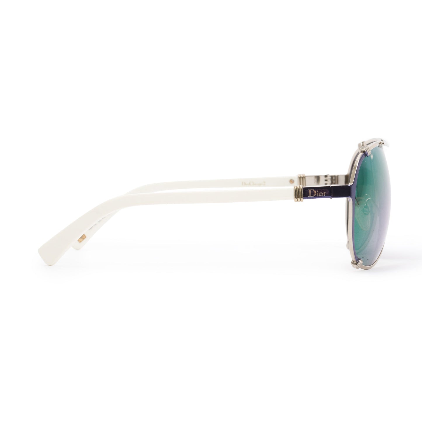 Christian Dior White Acetate DiorChicago2 Aviator Sunglasses