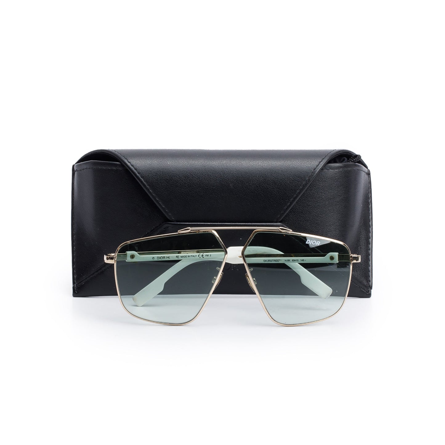 Christian Dior White Acetate DiorStreet1 Ovaersized Pilot Sunglasses