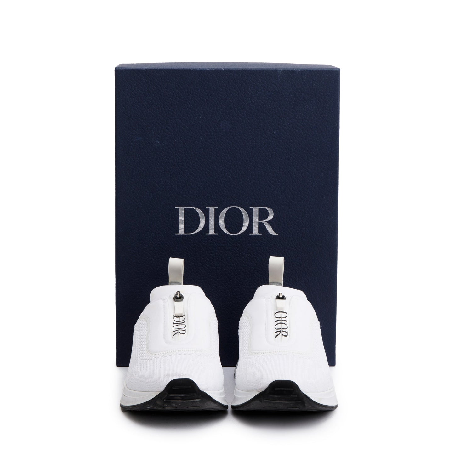 Christian Dior White Knit B25 Low Sneakers, Size 41