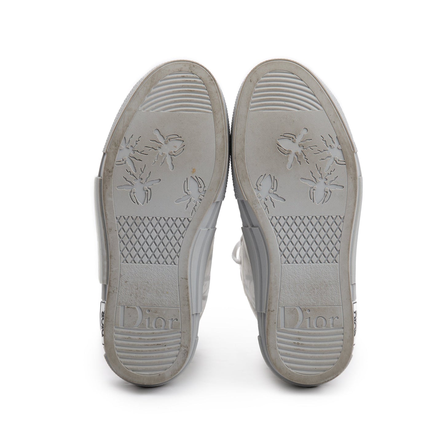 Christian Dior White/Grey Oblique Transparent Canvas B23 High-Top Sneakers, Size 36