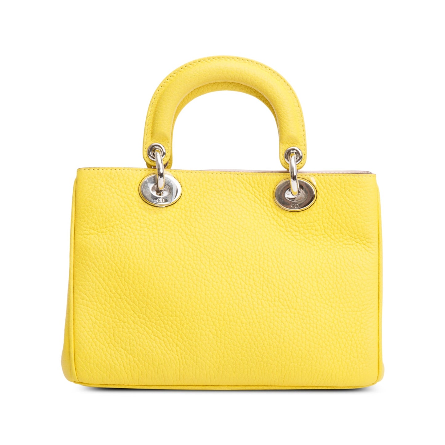 Christian Dior Yellow Calfskin Leather Mini Diorissimo Tote