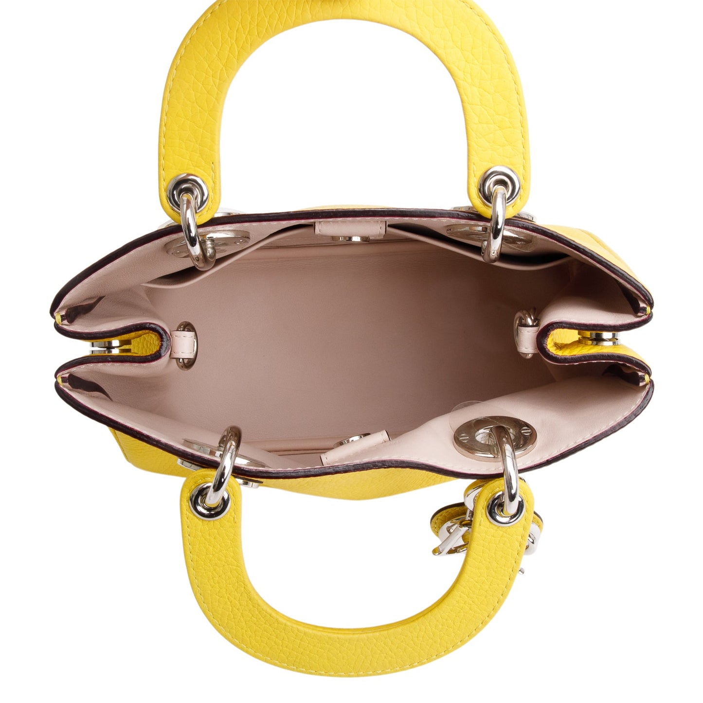 Christian Dior Yellow Calfskin Leather Mini Diorissimo Tote