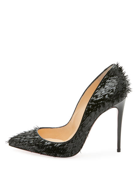Christian Louboutin Pigalle Follies Patent Crow Pumps in Black by I
