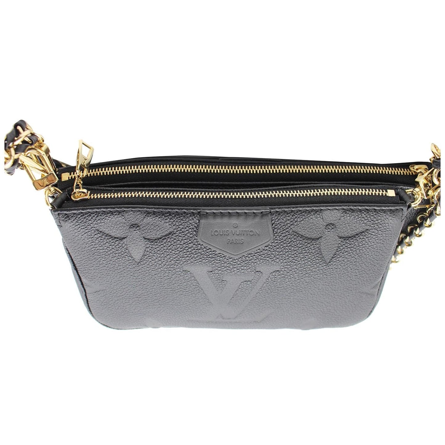 LOUIS VUITTON  Multi Pochette Empreinte Leather Accessories Bag Black