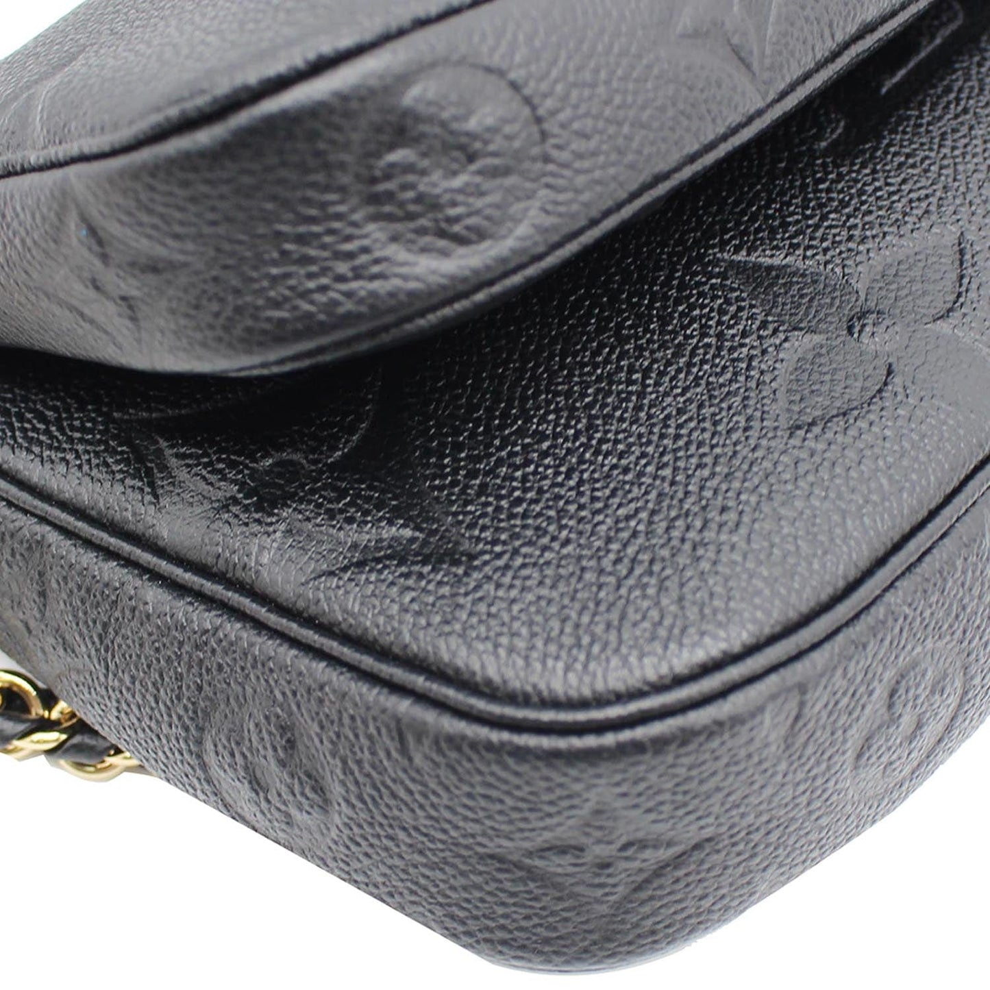 LOUIS VUITTON  Multi Pochette Empreinte Leather Accessories Bag Black