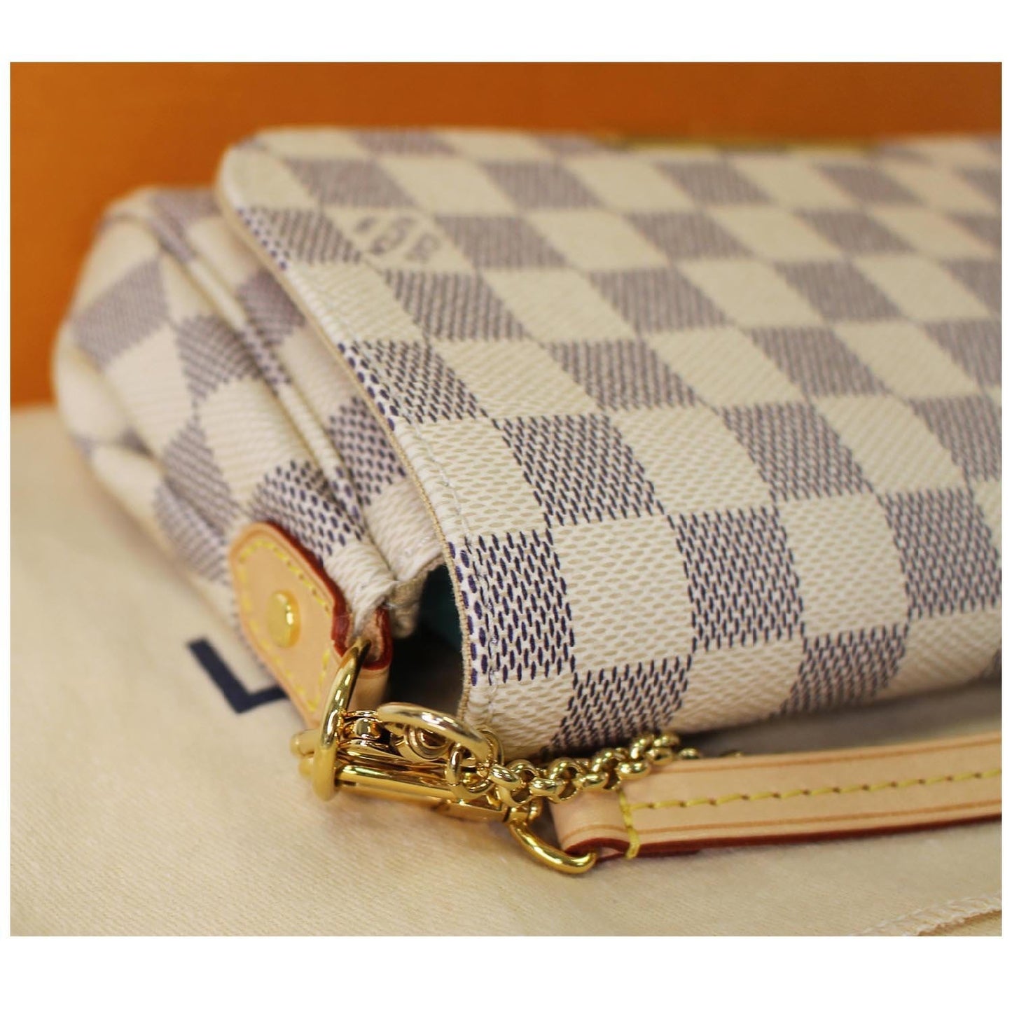 LOUIS VUITTON Favorite PM Damier Azur Crossbody Bag White