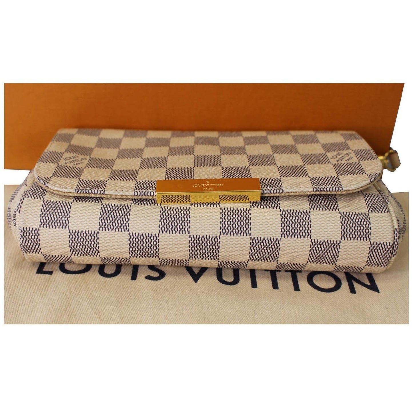 LOUIS VUITTON Favorite PM Damier Azur Crossbody Bag White