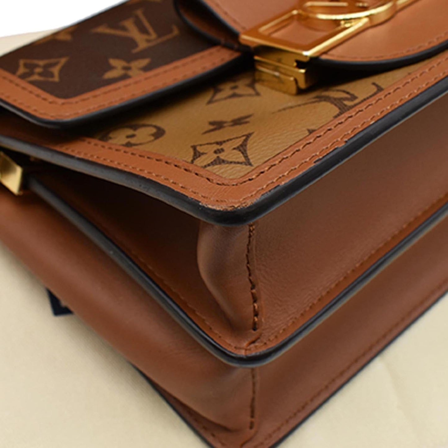 LOUIS VUITTON Dauphine Mini Monogram Reverse Canvas Shoulder Bag Brown