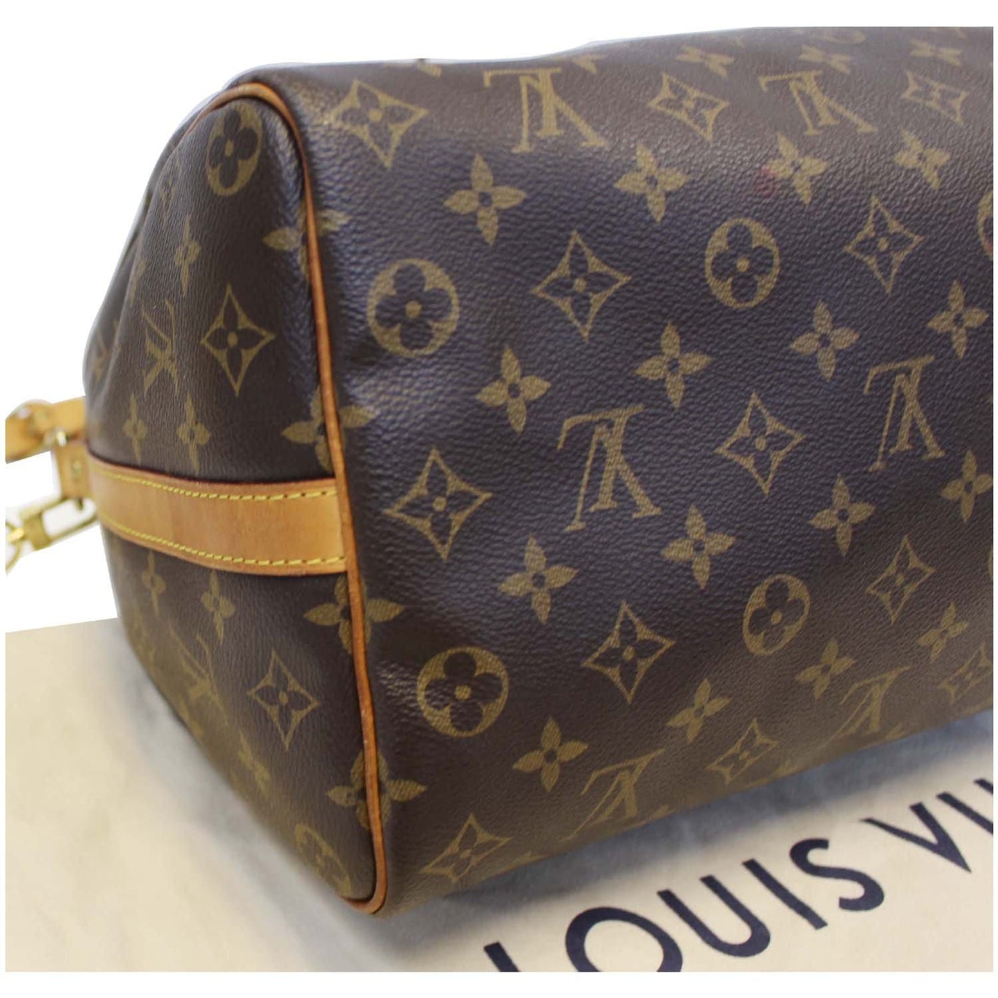 LOUIS VUITTON Speedy 35 Bandouliere Monogram Canvas Shoulder Bag Brown