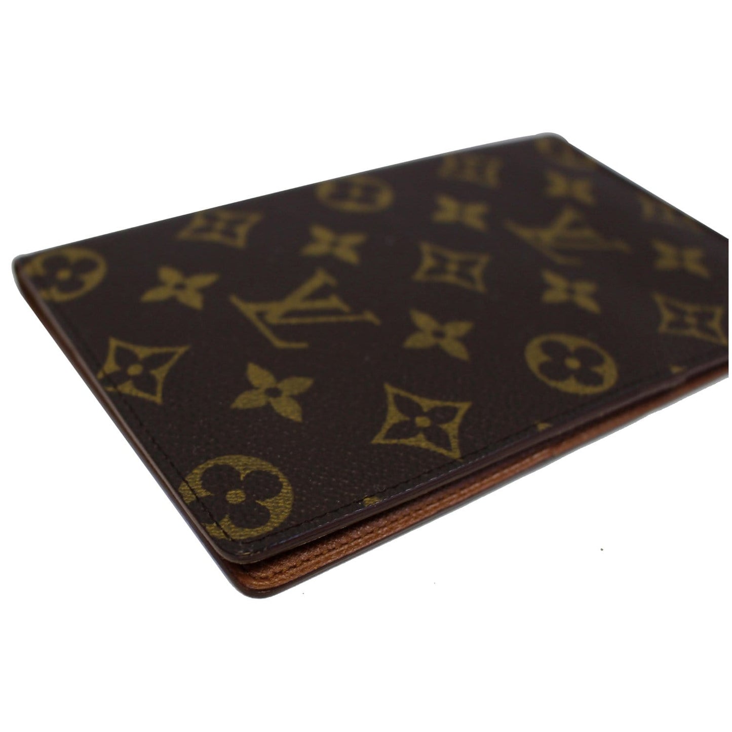 LOUIS VUITTON Monogram Canvas Passport Cover Card Case Brown