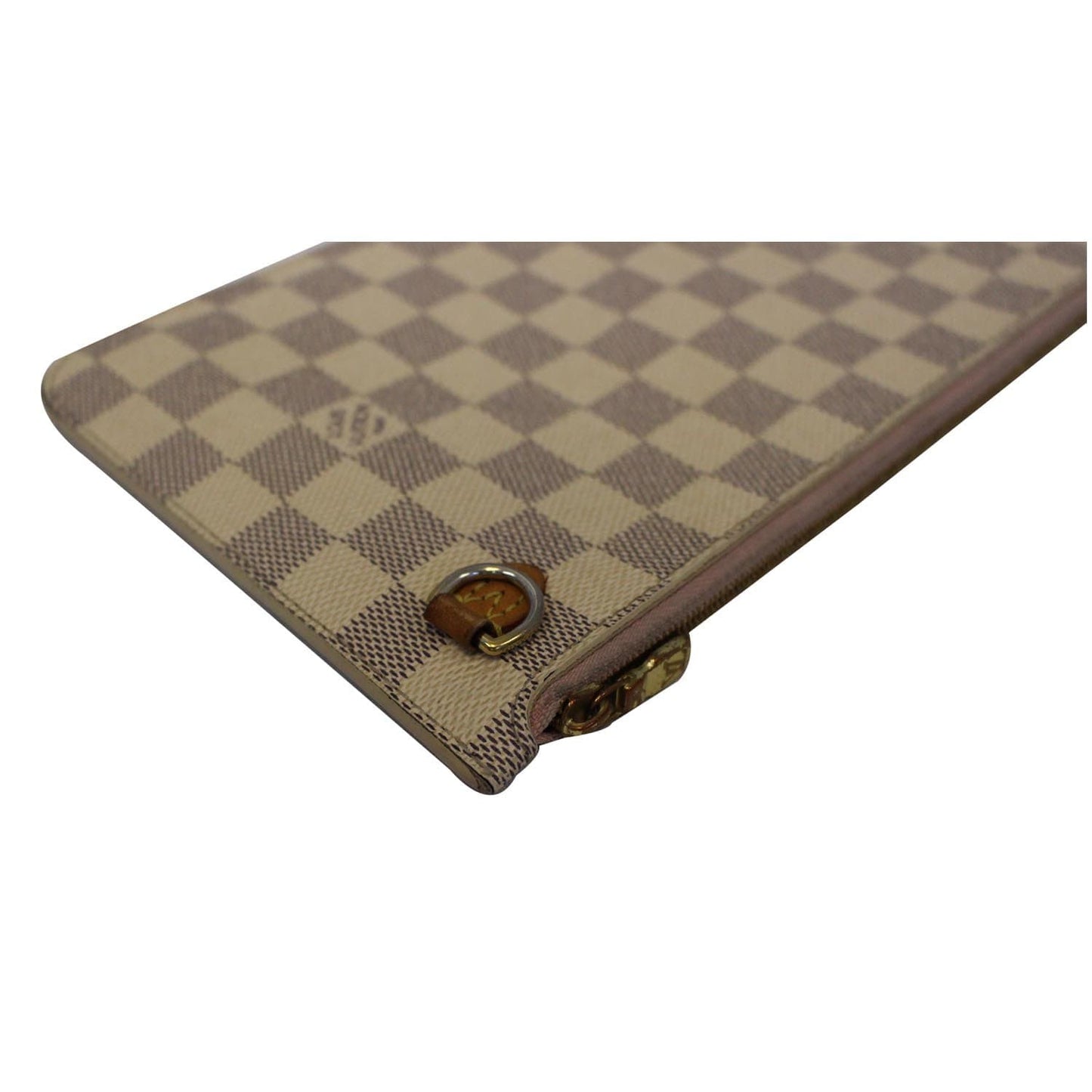 LOUIS VUITTON Pochette Wristlet Pouch Damier Azur Neverfull MM White