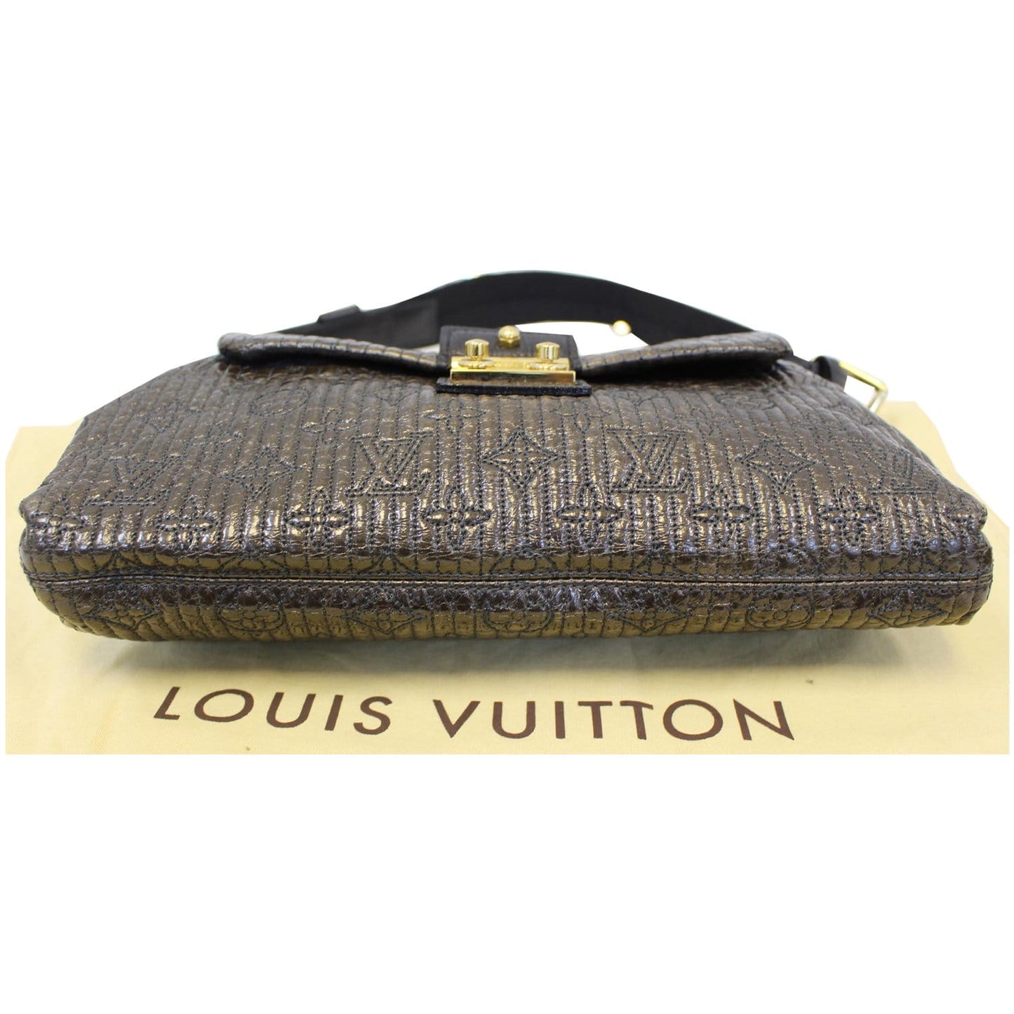 LOUIS VUITTON Motard Pochette Monogram Leather Shoulder Bag Black - Last Call