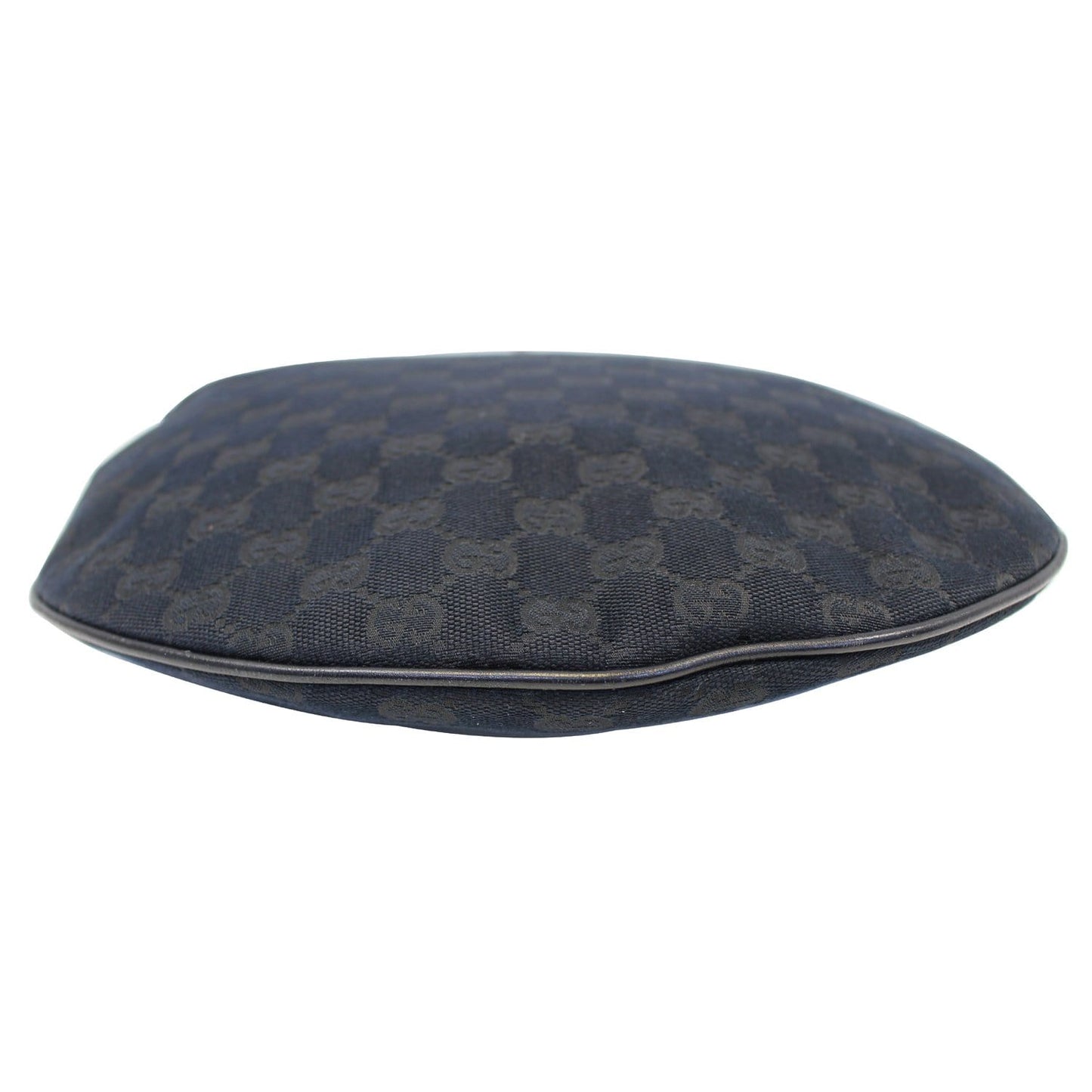 GUCCI GG Canvas Horsebit Medium Wave Hobo Bag Black