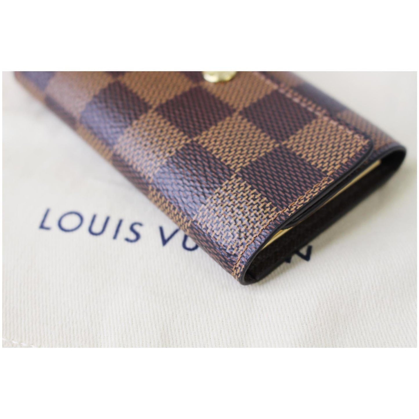 LOUIS VUITTON Damier Ebene 6 Key Holder Brown