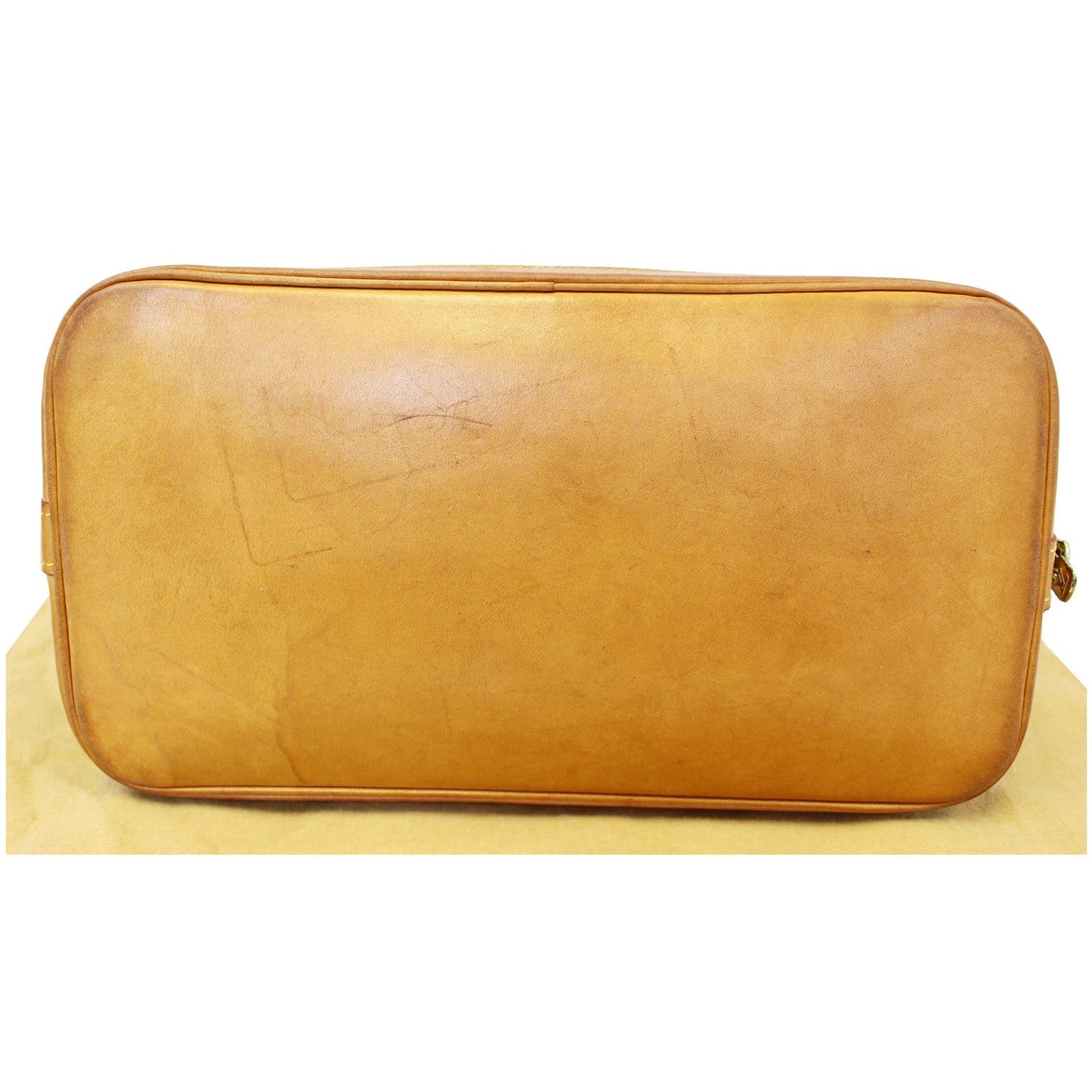 LOUIS VUITTON Alma Monogram Canvas Satchel Bag Brown
