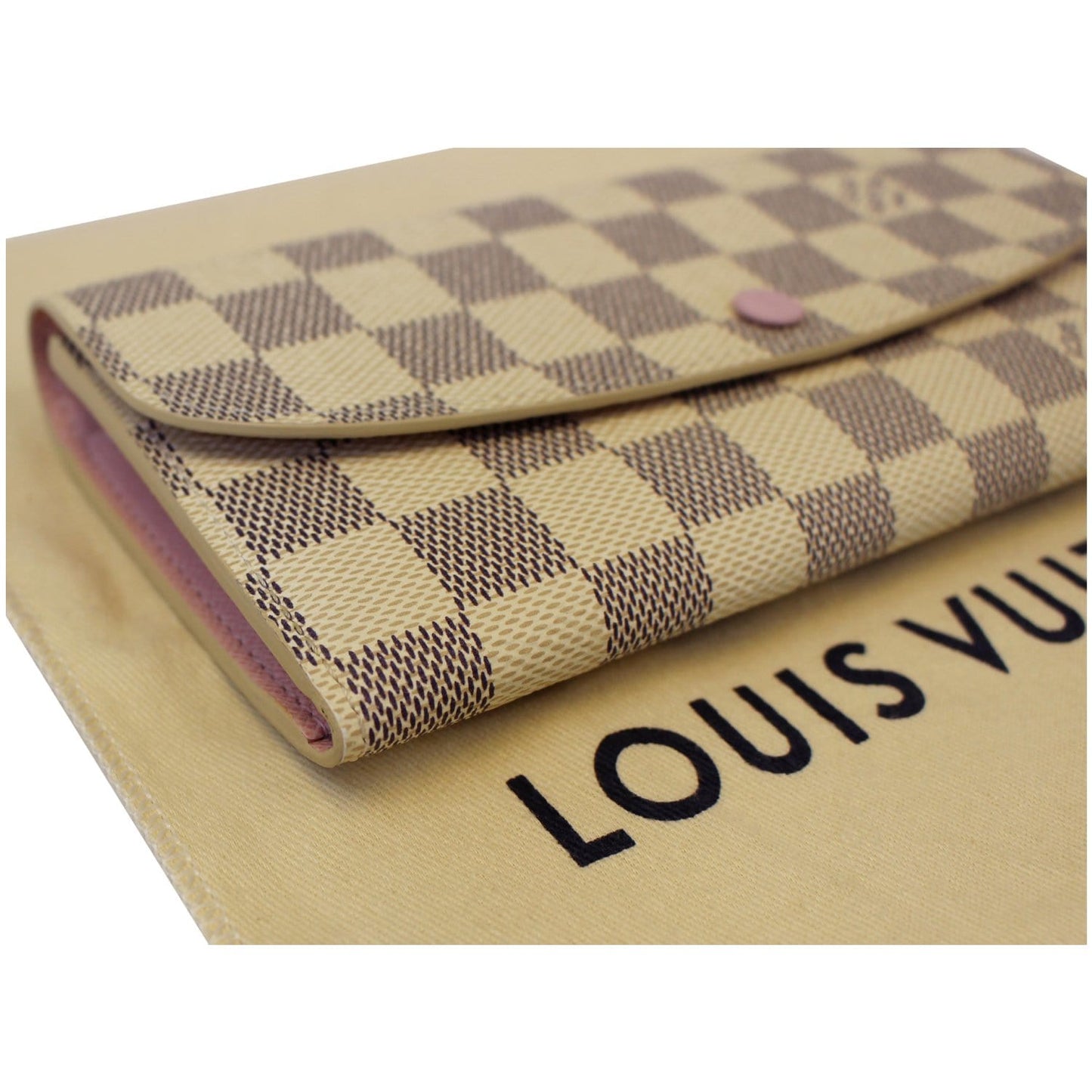 LOUIS VUITTON Emilie Damier Azur Wallet Rose Ballerine