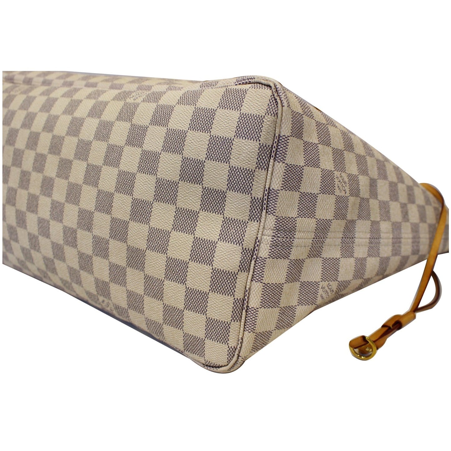 LOUIS VUITTON Neverfull GM Damier Azur Tote Shoulder Bag White