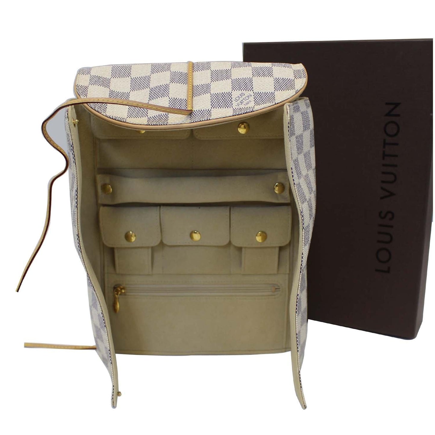 LOUIS VUITTON Folding Damier Azur Jewellery Case White