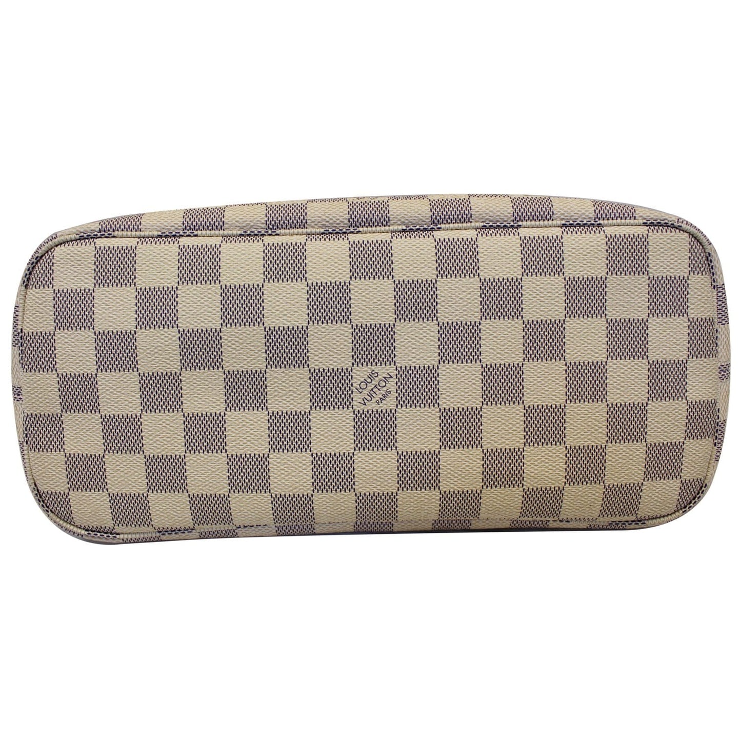 LOUIS VUITTON Neverfull PM Damier Azur Tote Shoulder Bag White