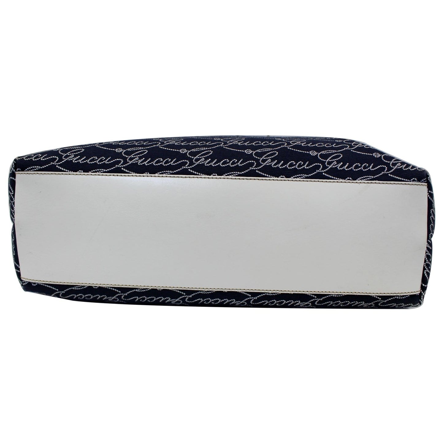 GUCCI Large Blue Canvas White Script Tote Bag 257245